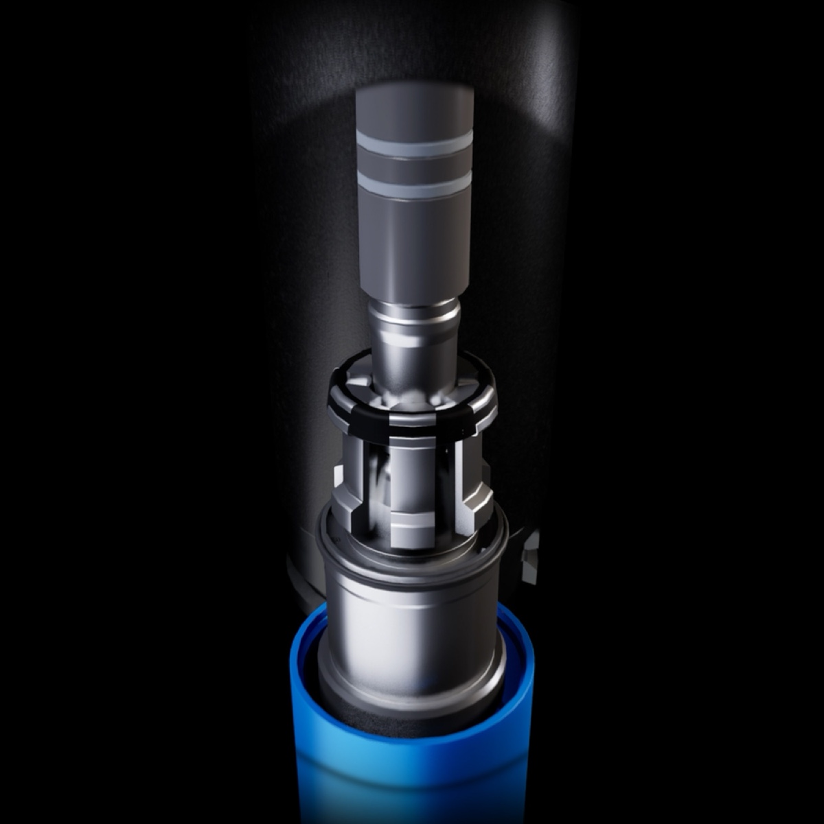 Industrial product shown in multiple internal layers through custom 3D animation